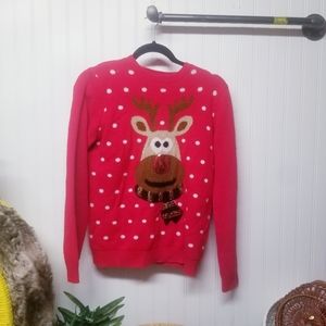 Forever 21 Christmas Sweater Rudolph Size Medium